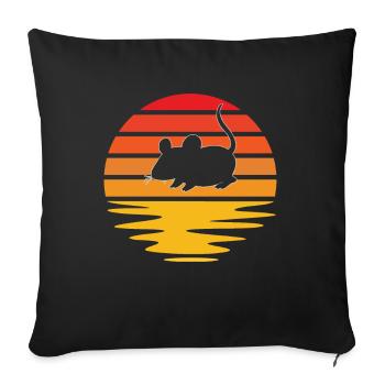 Maus Retro - Sofakissenbezug 45 x 45 cm - Schwarz - Vorne