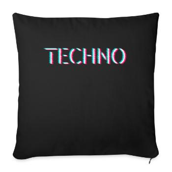 Techno Rave Festival Electro Music Raver - Sofa pillowcase 17,3'' x 17,3'' (45 x 45 cm) - black - Front