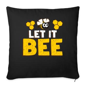 Bees honey bees funny bee - Sofa pillowcase 17,3'' x 17,3'' (45 x 45 cm) - black - Front