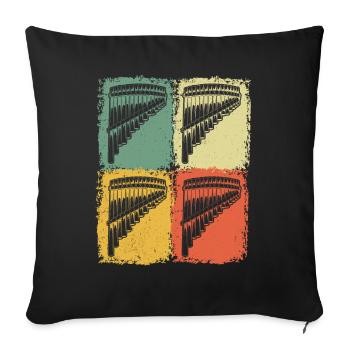 Panflute Panflute player Panflutist - Sofa pillowcase 17,3'' x 17,3'' (45 x 45 cm) - black - Front