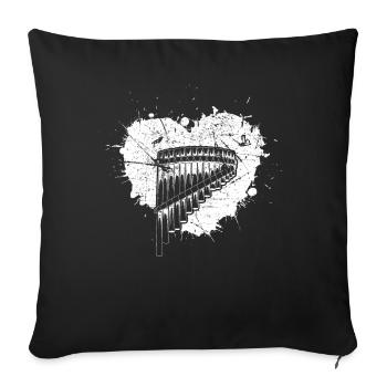 Panflute Panflute player Panflutist - Sofa pillowcase 17,3'' x 17,3'' (45 x 45 cm) - black - Front