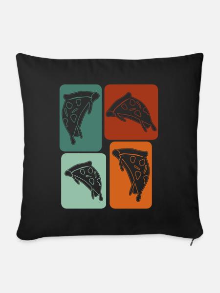 Pizza Pizzaria retro Pizzabäcker - Sofakissenbezug 45 x 45 cm - Schwarz