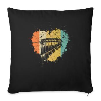 Panflute Panflute player Panflutist - Sofa pillowcase 17,3'' x 17,3'' (45 x 45 cm) - black - Front