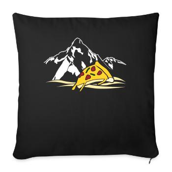 Pizza Wanderer Hike Hiking Pizzas - Sofa pillowcase 17,3'' x 17,3'' (45 x 45 cm) - black - Front