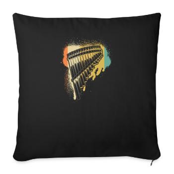 Panflute Panflute player Panflutist - Sofa pillowcase 17,3'' x 17,3'' (45 x 45 cm) - black - Front