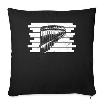 Panflute Panflute player Panflutist - Sofa pillowcase 17,3'' x 17,3'' (45 x 45 cm) - black - Front