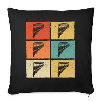 Panflute Panflute player Panflutist - Sofa pillowcase 17,3'' x 17,3'' (45 x 45 cm) - black - Front