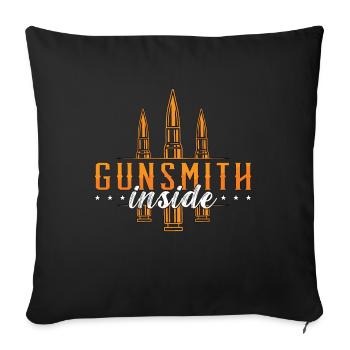 Armurier à l’intérieur Pistolet Fixateur Tireur Pistolet Armuriers - Housse de coussin décorative 45 x 45 cm - noir - Devant