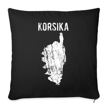 Corsica Island Map France Holiday Gift - Sofa pillowcase 17,3'' x 17,3'' (45 x 45 cm) - black - Front