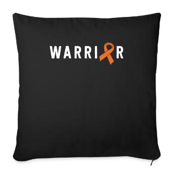 Leukemia Warrior Lymphoma Cancer Orange Ribbon - Sofa pillowcase 17,3'' x 17,3'' (45 x 45 cm) - black - Front