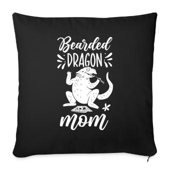 Bearded Dragon Mama Bearded Dragon Animal Bearded Dragon - Sofa pillowcase 17,3'' x 17,3'' (45 x 45 cm) - black - Front