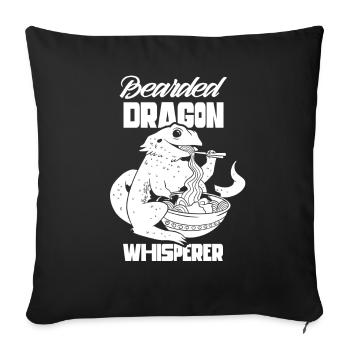 Bartagamen Flüsterer Haustier Tier Bearded Dragon - Sofakissenbezug 45 x 45 cm - Schwarz - Vorne