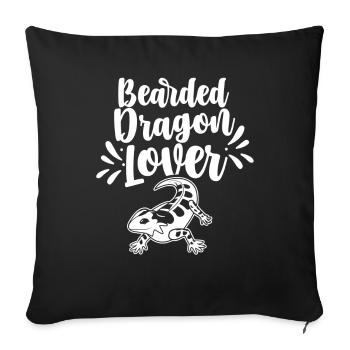 Bartagamen Liebhaber Bearded Dragon Tier Haustier - Sofakissenbezug 45 x 45 cm - Schwarz - Vorne