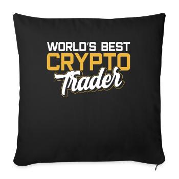 Weltbester Krypto Trader Crypto Traden Trading - Sofakissenbezug 45 x 45 cm - Schwarz - Vorne