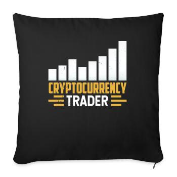 Crypto-Trader Crypto Trader Crypto - Housse de coussin décorative 45 x 45 cm - noir - Devant