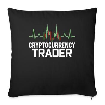 Cryptocurrency Trader Crypto Crypto Trader - Sofa pillowcase 17,3'' x 17,3'' (45 x 45 cm) - black - Front