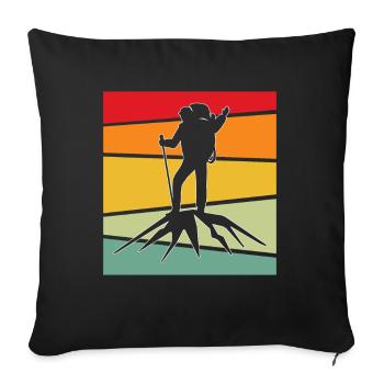 Alpinisme Rétro - Housse de coussin décorative 45 x 45 cm - noir - Devant