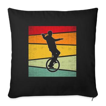 Rétro monocycle - Housse de coussin décorative 45 x 45 cm - noir - Devant