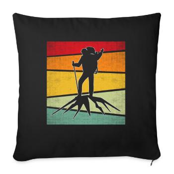 Alpinisme Rétro - Housse de coussin décorative 45 x 45 cm - noir - Devant