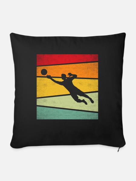 Torwart Retro - Sofakissenbezug 45 x 45 cm - Schwarz