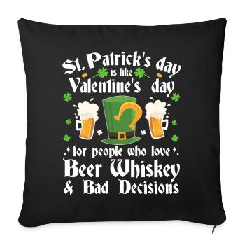 Funny st patrick's day paddy saint patrick irish - Sofa pillowcase 17,3'' x 17,3'' (45 x 45 cm) - black - Front