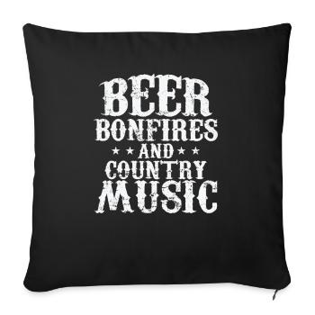 Beer, Bonfires and Country Music USA Amerika - Sofakissenbezug 45 x 45 cm - Schwarz - Vorne