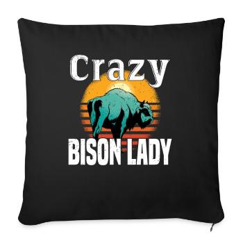 Buffalo Bison Ox Indian American - Sofa pillowcase 17,3'' x 17,3'' (45 x 45 cm) - black - Front