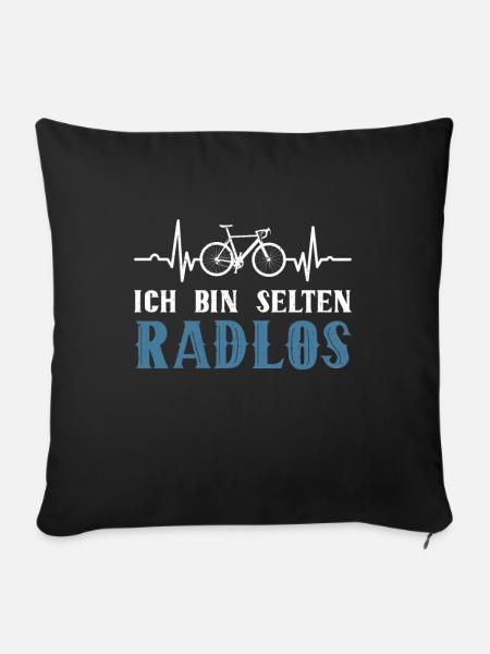 Ich Bin Selten Radlos Herzschlag Fahrradfahrer - Sofakissenbezug 45 x 45 cm - Schwarz