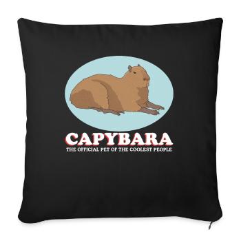 Capybara Capybaras Capybaras Capybara Gift - Sofa pillowcase 17,3'' x 17,3'' (45 x 45 cm) - black - Front