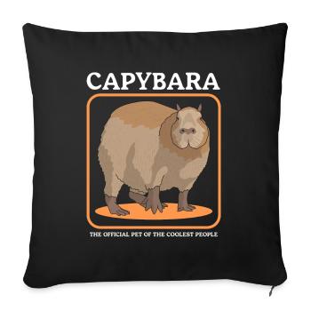 Capybara Capybaras Gift - Sofa pillowcase 17,3'' x 17,3'' (45 x 45 cm) - black - Front