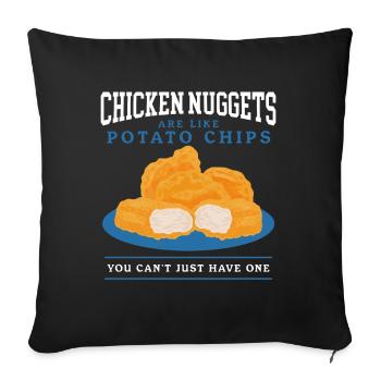 Pépites de poulet Restauration rapide | Cadeau Chicken Nuggets - Housse de coussin décorative 45 x 45 cm - noir - Devant