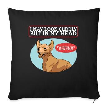 Chihuahua Hundebesitzer Hunde Chihuahuas Geschenk - Sofakissenbezug 45 x 45 cm - Schwarz - Vorne