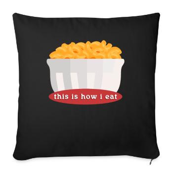 Macaroni and Cheese Mac Cheese Gift - Sofa pillowcase 17,3'' x 17,3'' (45 x 45 cm) - black - Front