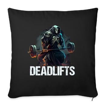 Deadlifts Gym Fitness Fun Workout - Sofa pillowcase 17,3'' x 17,3'' (45 x 45 cm) - black - Front