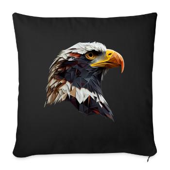 Conception polygonale cool avec un pygargue à tête blanche - Housse de coussin décorative 45 x 45 cm - noir - Devant