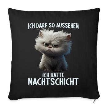 Nachtschicht Dienst Krankenschwester Pflegekraft - Sofakissenbezug 45 x 45 cm - Schwarz - Vorne