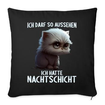 Nachtschicht Dienst Krankenschwester Pflegekraft - Sofakissenbezug 45 x 45 cm - Schwarz - Vorne