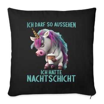 Nachtschicht Dienst Krankenschwester Pflegekraft - Sofakissenbezug 45 x 45 cm - Schwarz - Vorne