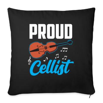 Stolze Cellistin Cellos Cellist Cello Musiker - Sofakissenbezug 45 x 45 cm - Schwarz - Vorne