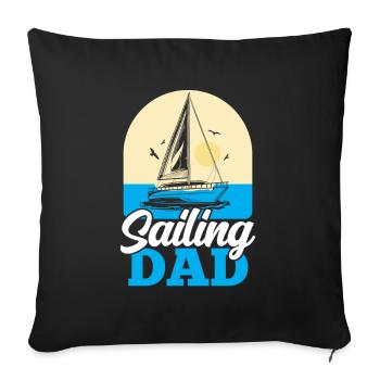 Père voilier Capitaine Marins Voilier - Housse de coussin décorative 45 x 45 cm - noir - Devant