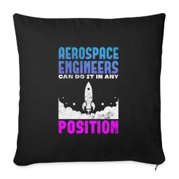 Space Engineer Aeronautical Engineer Gift - Sofa pillowcase 17,3'' x 17,3'' (45 x 45 cm) - black - Front