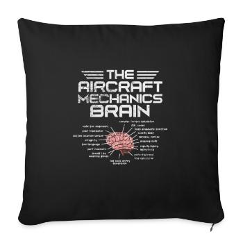 Aircraft Mechanic Aviation Airplane Gift - Sofa pillowcase 17,3'' x 17,3'' (45 x 45 cm) - black - Front