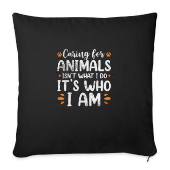 Animal Rescue Animal Rights Animal Love Pet Gift - Housse de coussin décorative 45 x 45 cm - noir - Devant