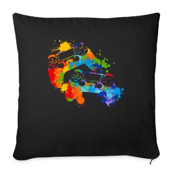 Splash Gamer Console Gaming - Sofa pillowcase 17,3'' x 17,3'' (45 x 45 cm) - black - Front