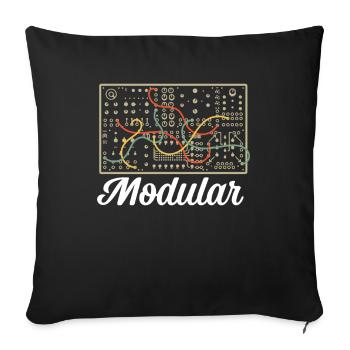 Modular Electronic Musical Synthesizer - Sofa pillowcase 17,3'' x 17,3'' (45 x 45 cm) - black - Front
