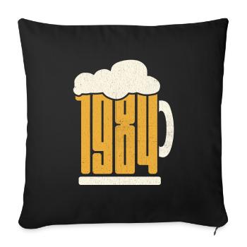 39e anniversaire Buveur de bière 39 ans Né en 1984 - Housse de coussin décorative 45 x 45 cm - noir - Devant