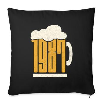 36. Geburtstag Biertrinker 36 Jahre Jahrgang 1987 - Sofakissenbezug 45 x 45 cm - Schwarz - Vorne