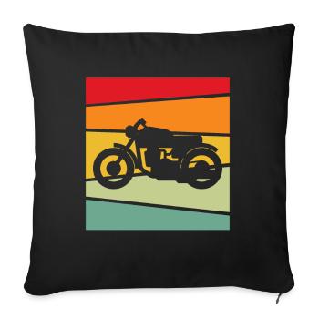 Moto Rétro - Housse de coussin décorative 45 x 45 cm - noir - Devant