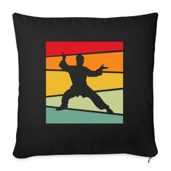 Martial Arts Retro - Sofa pillowcase 17,3'' x 17,3'' (45 x 45 cm) - black - Front