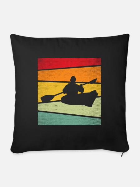 Kanusport Retro - Sofakissenbezug 45 x 45 cm - Schwarz